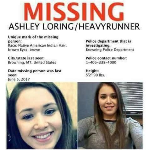 ashley heavyrunner missing|Indigenous Student Ashley Loring HeavyRunner Still。